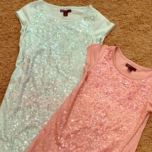 Gap Kids Icy Blue Sequin Shift Dress
